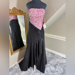 Vintage Party Time Beaded NWT Mermaid Hem High Slit Evening Prom Gown